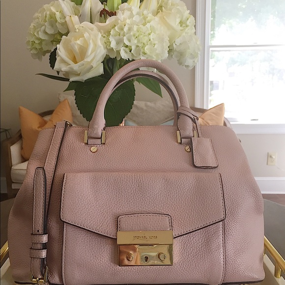 Michael Kors Handbags - Michael Kors Large “Haley” Blossom Pebbled Leather